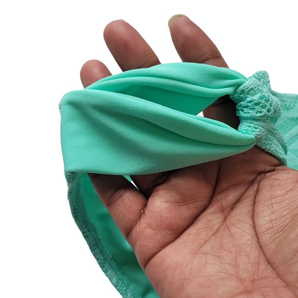 Malibu Dream Girl Eyelet Hipster Swim Bikini Bottom Mint Green Size Medium - Picture 4 of 6